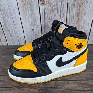 Nike Air Jordan 1 Retro High OG GS Youth 3.5 Taxi Black Yellow (VGC) 575441-711